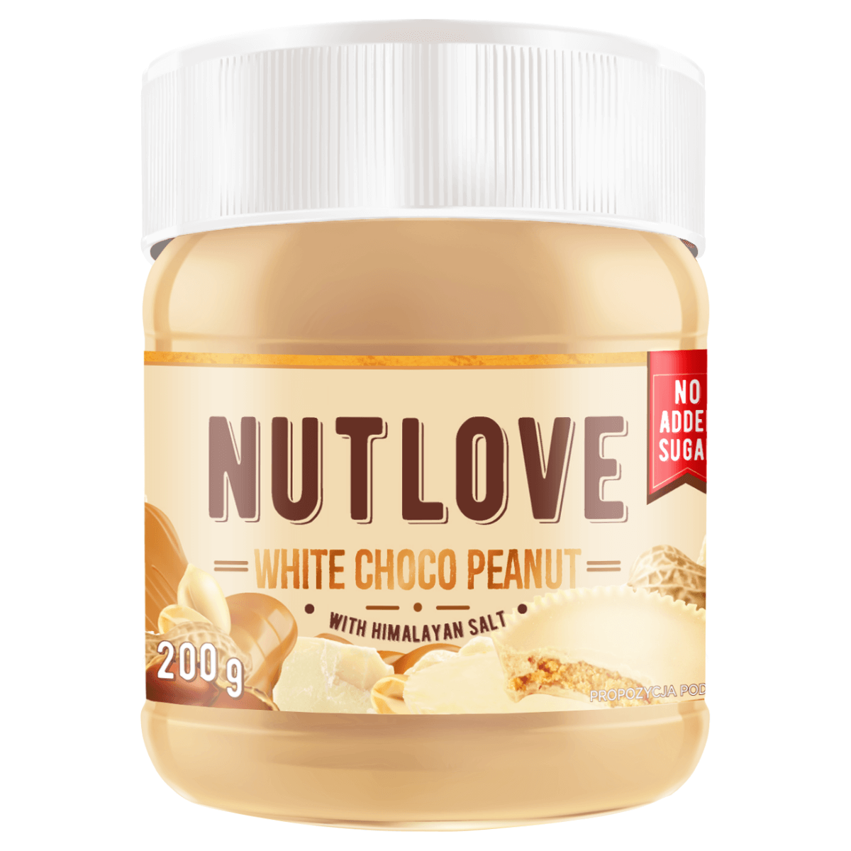 NUTLOVE baltojo šokolado kremas su sūdytais riešutais 200g