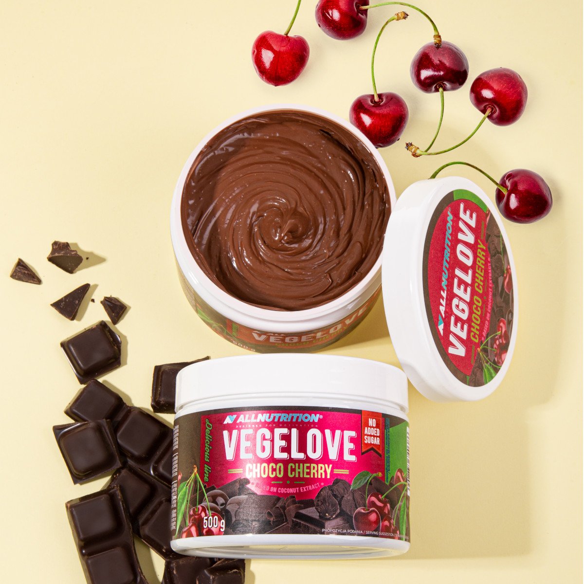 VEGELOVE veganiškas šokolado ir vyšnių kremas