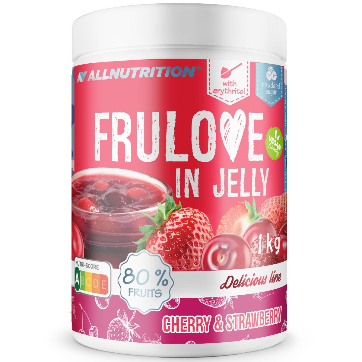 FRULOVE braškių ir vyšnių uogienė 1kg