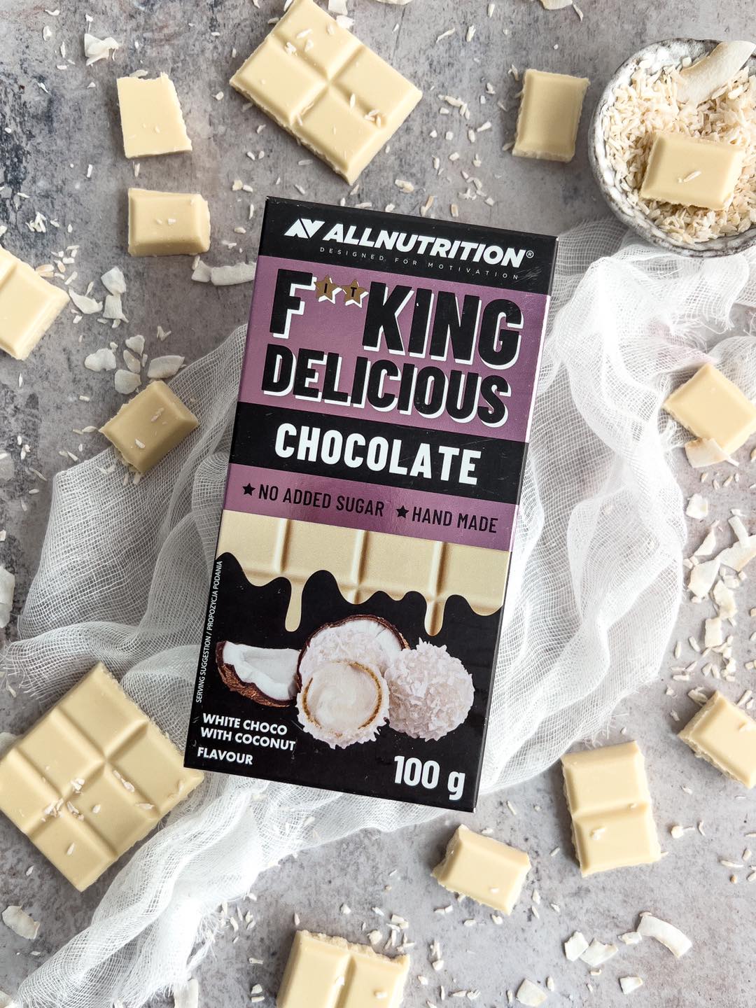 FITKING DELICIOUS baltasis šokoladas su kokosu