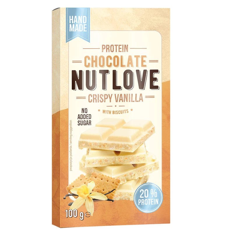 NUTLOVE baltyminis šokoladas su sausainių gabaliukais