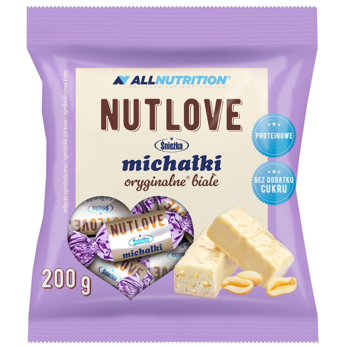 NUTLOVE White Protein saldainiai 200 g