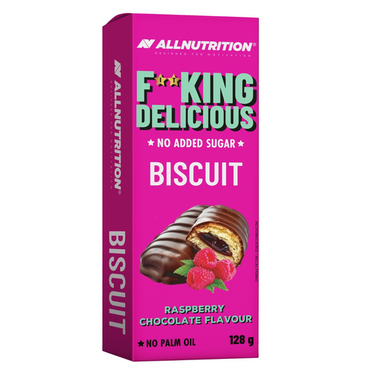 FITKING DELICIOUS biskvitiniai sausainiai su aviečių įdaru